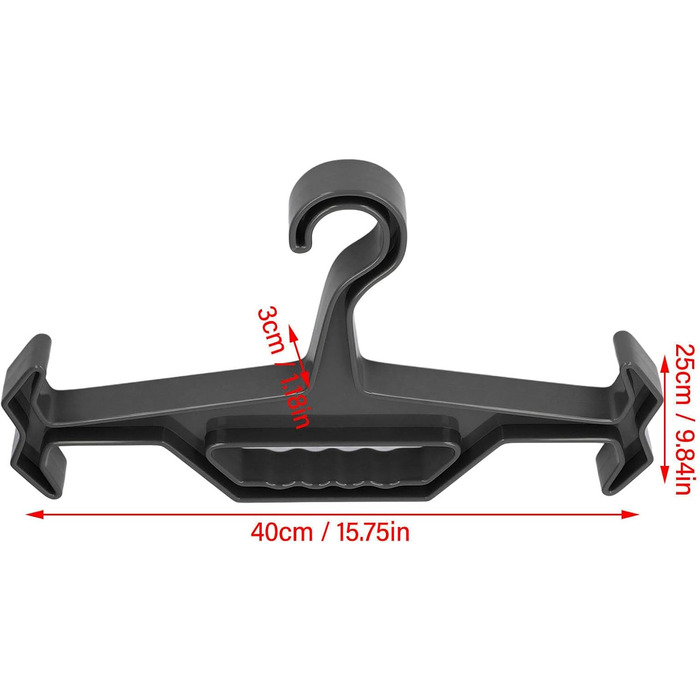 Міцна вішалка для одягу, Тактична вішалка для поліцейського спорядження, водолазного спорядження та водолазних жилетів, Вішалка для гідрокостюмів з ручкою для перенесення, Для презентації одягу, чорна