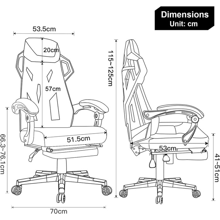 Ергономічне офісне крісло GTPLAYER, стілець для роботи, ігрове крісло, обертове крісло, регульована поперекова підтримка, підголівник, крісло для керівника з підлокітниками, що з&39єднуються, безшумні колеса, білий колір