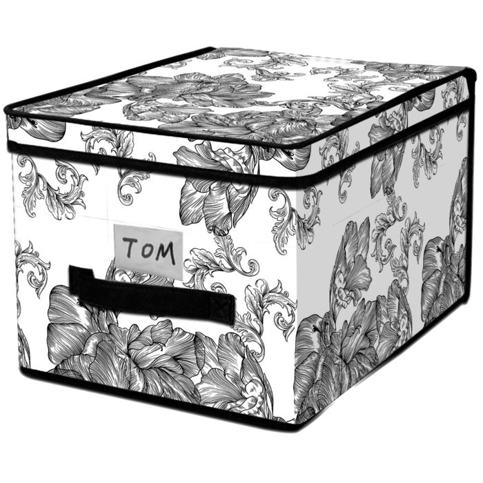 Кошик Idea Home NP-101L Anthracite Flowers 40x30x25 см  (7058548)