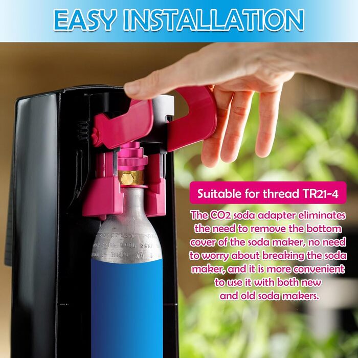 Швидкий адаптер VMUTGA CO2, швидкий адаптер для газованої води CO2, сумісний з виробником блискучої води Duo/Art/Terra, адаптер Sodastream 425 г циліндр 60 л трапецієподібна різьба TR21-4