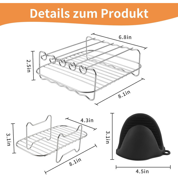 Аксесуари для фритюрниці INMUA, силіконова форма для фритюрниці, аксесуари для фритюрниці Ninja Foodi AF400EU AF300EU 7.6 л - 9.5 л, аксесуари для фритюрниці з кулінарною книгою для фритюрниці - Black Black-1