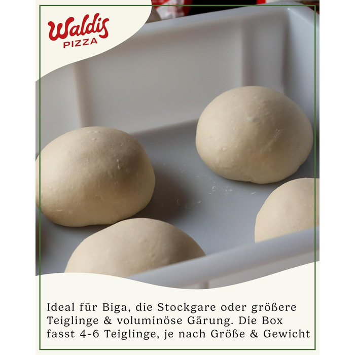 Коробка для піци Waldis Pizza Ball Box - 40 х 30 см, висота 10 см - Коробка для зберігання з кришкою - Коробка для розстойки тіста для піци - Аксесуари для піци