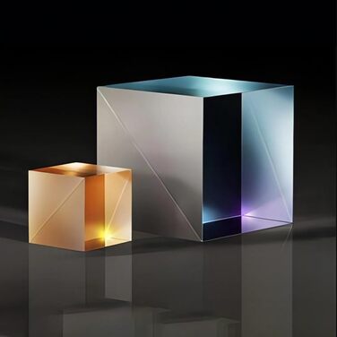 Спектроскопічна призма, що розділяє призму, напівпрозора, напівзворотна, склеєна чотирикутна призма, невелика телевізійна голокубічна (25,4x25,4x25,4)