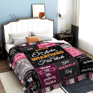 Подарунки для дівчини, плед для обіймів, подарунки для найкращої подруги, подарунок дівчині на день народження, подарунки для жінок, дівчини, сестри, мами на Різдво, день народження, рожевий подарунковий плед для обіймів 200x150 см