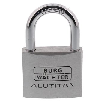 Замок навісний Burg-Wchter Alutitan 770 50 SB, алюмінієвий, дужка 8 мм, висота дужки 50 мм, 2 ключі в комплекті