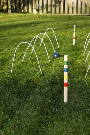 Дерев&39яний набір для крокету Spetebo з сумкою для перенесення - для 4 гравців - Кільця для гри в крокетний сад для дорослих