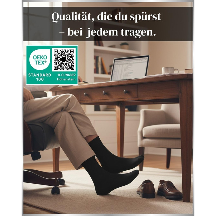 Пар чоловічих ділових шкарпеток з дихаючої бавовни, безшовних та зручних, костюмні шкарпетки (6 чорних, 2 сірих, 2 темно-синіх) розмір 43-46 6 чорних 2 темно-синіх 2 сірих, 10