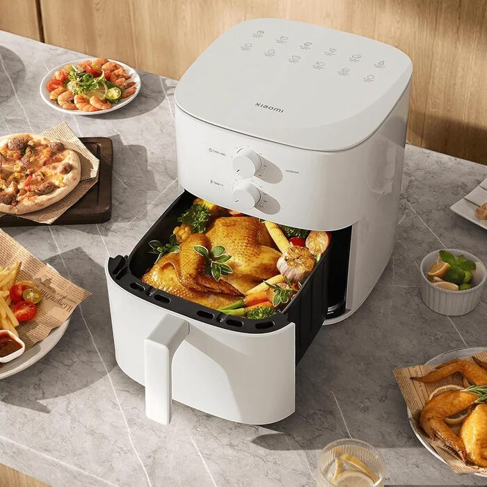 Аерофритюрниця Xiaomi Air Fryer Essential об'єм 6 л, швидкий нагрів, рівномірне приготування, температура до 200C, здорове харчування, ідеально для хрустких та соковитих страв