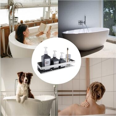 Полиця для душу HomeHeng без свердління Полиця для ванної Полиця для ванної Полиця для душу Настінна полиця Кошик для душу з нержавіючої сталі Полиця для ванної кімнати Полиця для душу Настінна полиця з матового нікелю, H91107-40BN