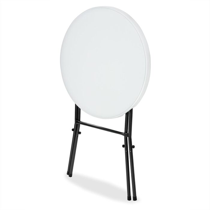 Складаний стіл Casaria Ø 72 см, круглий, міцний, садовий, висота 110 см, водовідштовхувальний, металевий, розкладний стіл, стіл для бістро, стіл для вечірки, барний стіл, пивний стіл, білий, комплект з