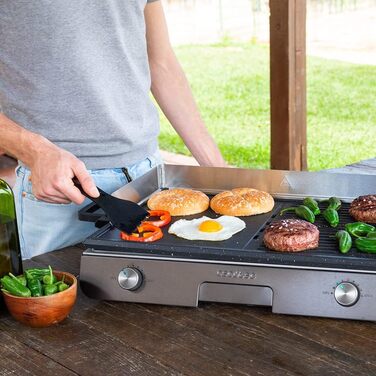 Електричний настільний гриль Cecotec PerfectRoast 3000 Inox 3000 Вт, комбінована поверхня з антипригарним покриттям, регульований термостат, піддон для збору жиру