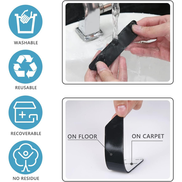 Килимок протиковзкий для килима Vicloon, 30 шт. Килимок протиковзкий для килима, що миється, кутова протиковзка накладка для килим