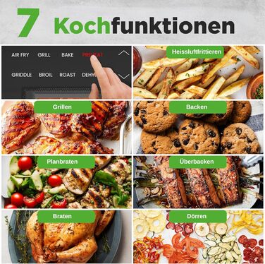 Бездимний гриль-аерофритюр NutriChef 7-в-1, 6 л, зі смарт-термометром, регулюванням температури та антипригарними панелями