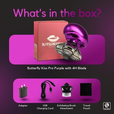 Жіноча електробритва Skull Shaver - Butterfly Kiss Pro Видалення волосся для жінок Фіолетовий