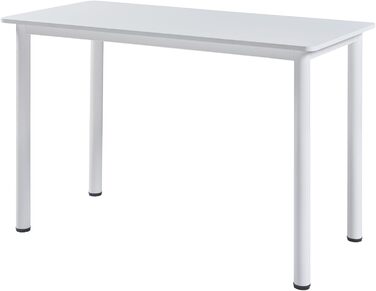 Обідній стіл Tammela, кухонний стіл на 4 особи, 120 x 60 см, прямокутна стільниця, сталеві ніжки, білий