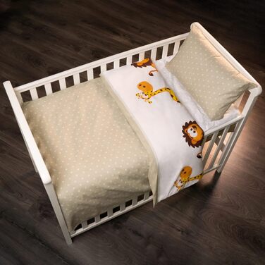 Комплект дитячої постільної білизни з анімалістичним мотивом та інтегрованою блискавкою - з 100 бавовни (якість Renforce) - підков