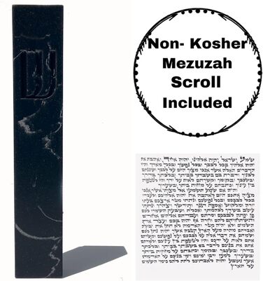 Сучасний захисний чохол для Mezuzah A&S, дизайн Mezuzah, для захисту від прокручування, легке зняття та приклеювання, подарунок на новосілля та домашнє благословення (чорний мармур, 5 дюймів)