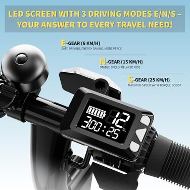 Електросамокат, складаний самокат 2026 року, 8 дюймів, двигун 500 Вт/20 км/год, запас ходу 15 км, стійкі до проколів стільникові шини, для дітей та підлітків. Чорний.