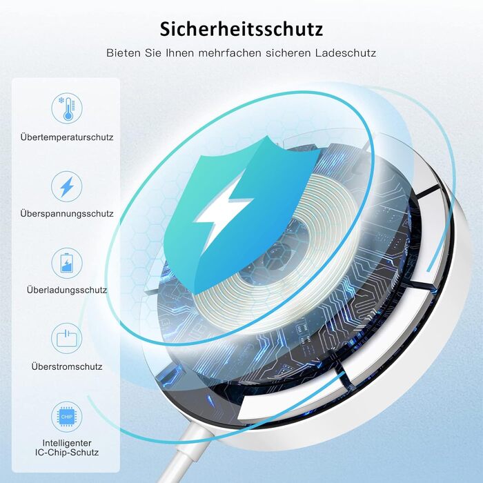 Бездротовий зарядний пристрій Mag-Safe Charger для iPhone Магнітна зарядна станція Індуктивна бездротова зарядна панель Сумісна з