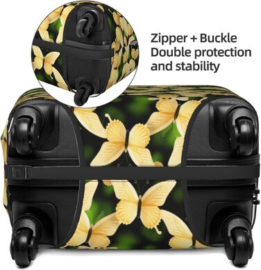 Чохол для валізи Метелик, міцний захист для багажу розміру XL (45.7-81.3 см), чорний