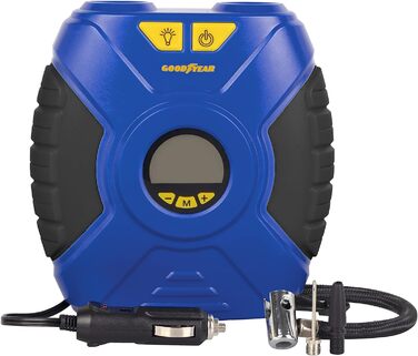 ЦИФРОВИЙ ПОРТАТИВНИЙ КОМПРЕСОР GOODYEAR 35PSI 12V ПІДКЛЮЧЕННЯ 90 PSI / 6.2 БАР