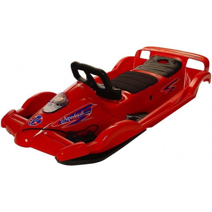 Санки AlpenGaudi Alpen Double Race двомісні, червоні з кермом