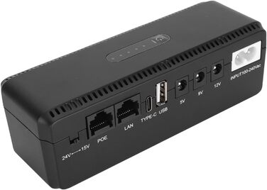 Джерело безперебійного живлення (UPS) 10400mAh з двома входами для камер відеоспостереження, 5V, 9V, 12V, 15V, 24V, захист USB для роутерів, модемів. Європейська вилка (EU).