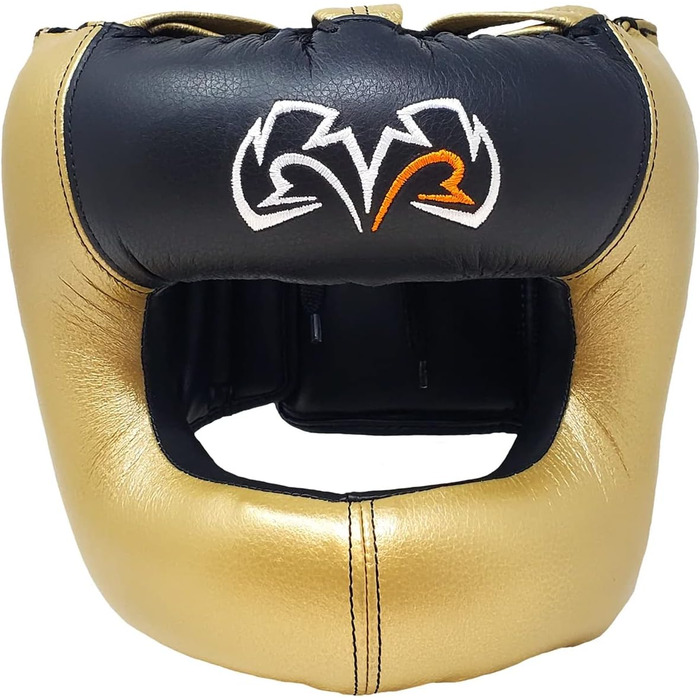 Щит для обличчя RIVAL Boxing RHGFS3 для спарингу широкий отвір для очей, високоякісна шкіра та термопластична внутрішня оправа, золотистий, S/M