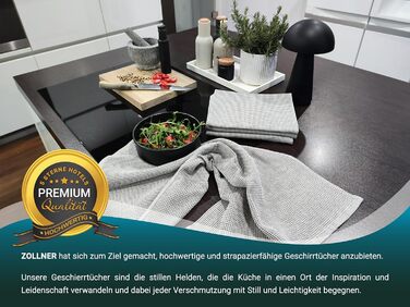 Набір ZOLLNER з 4 бавовняних чайних рушників розміром 50x70 см - добре поглинаючі та міцні кухонні рушники сірого кольору - можна
