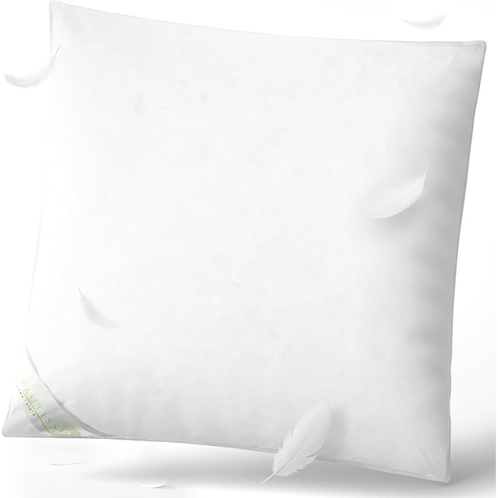 Пухова подушка Beautissu 80x80 80x80 Пухова та пір&39яна подушка 100 зроблено в Німеччині Пухова подушка 80 x 80 см Сертифіковано Oeko-Tex, Downpass та Nomite Можна прати та сушити в сушильній машині FK 80x80 см (1 упаковка)