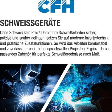 Зварювальний апарат CFH FSG 884 (120 А) MMA та Flux (без газу), з функціями Hot Start, Anti Stick та Arc Force, для електродів Ø 1,53,2 мм та порошкового дроту Ø 0,8/0,9 мм, товщина матеріалу до 4 мм