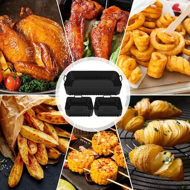 Аксесуари для фритюрниці Ninja Foodi Flexdrawer AF500 10.4 л, силіконова форма для аксесуарів для фритюрниці, аксесуари для фритюрниці з силіконовою вставкою для двозонної фритюрниці (110.4 л і 25.2 л)