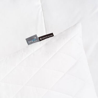 Подушка Centa-Star Famous, 40 x 80 см, наповнювач з мікрофібри Breeze, змінна кількість наповнювача, із застібкою-блискавкою, Oeko-Tex Standard 100 Клас 1, поздовжнє простьобування, біла, (1 упаковка)