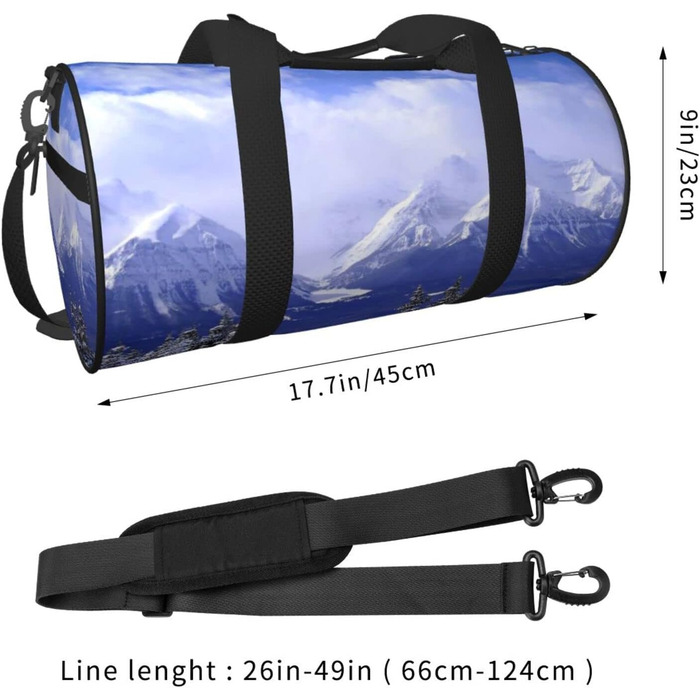 Універсальна дорожня сумка Блакитне небо та білий сніг, спортивна сумка для чоловіків та жінок, велика сумка для подорожей та спорту