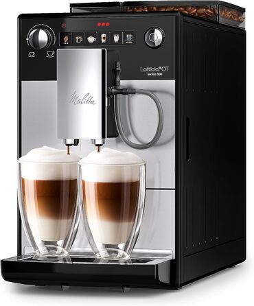 Повністю автоматична кавомашина з молочною системою, кавоварка з кавомолкою для, наприклад, кави або капучино, сріблястий/чорний Single