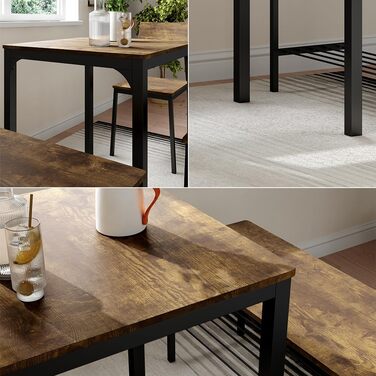 Обідній стіл Vicco Fyrk, чорний/рустикальний дуб, 70 x 70 см. Стіл чорного/рустикального дуба 70 см