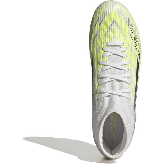 Футбольні бутси adidas F50 SPARKFUSION League Mid Cut FG/AG, жіночі, білі, залізні, жовті, високої роздільної здатності