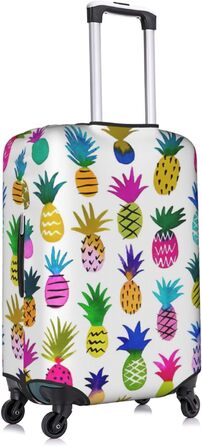 Чохол для валізи BREAUX з яскравим принтом ананасів, унікальний двосторонній дизайн, білий колір, розмір XL