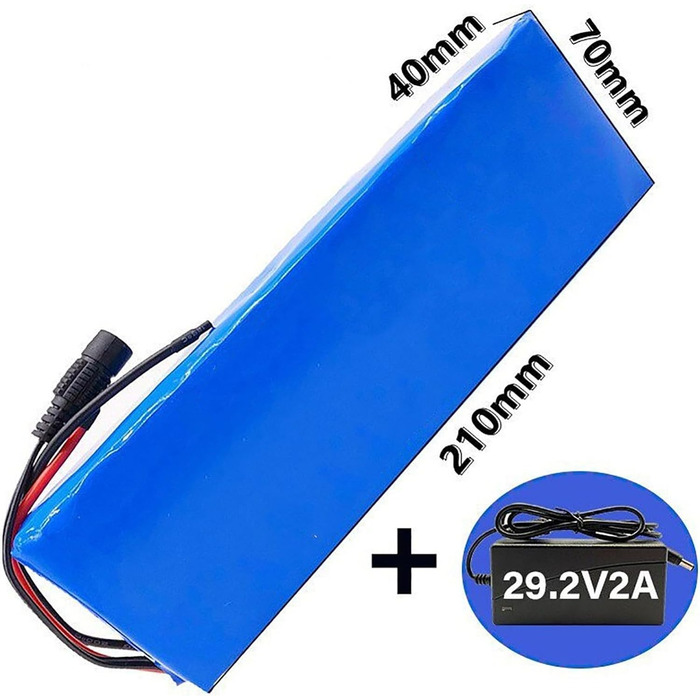 Акумулятор для електровелосипеда 24 В 20 Аг, акумулятор для електровелосипеда 29,4 В 7S3P, водонепроникний ПВХ-акумулятор 24 В, вбудована система управління будівлею (BMS) із зарядним пристроєм, для двигунів 150 Вт, 250 Вт, 350 Вт, 24 В 20 Аг XT60