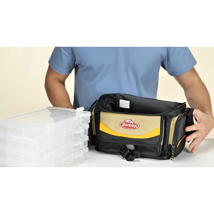 Сумка Berkley System Bag, рибальська сумка з коробками Один розмір червоний/сірий/чорний
