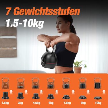 Набір розбірних гирь DH FitLife 7-в-1, регульована вага 1,510 кг