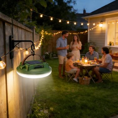 Сонячний ліхтар для намету акумуляторний світлодіодний, яскравий індикатор батареї ліхтар для кемпінгу на відкритому повітрі з гачком для використання в приміщенні та на вулиці, для походів, риболовлі, нічної риболовлі, роботи, дому, подвіря, зелений