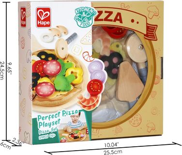 Ігровий набір Hape Pizza Set від Hape Kitchen з упаковкою для піци для ще більшого задоволення від гри