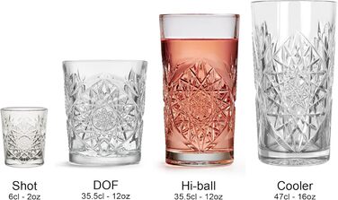 Довга склянка Libbey Hobstar - 355 мл / 35,5 мл - 6 шт. - вінтажний дизайн - можна мити в посудомийній машині - висока якість 6 шт