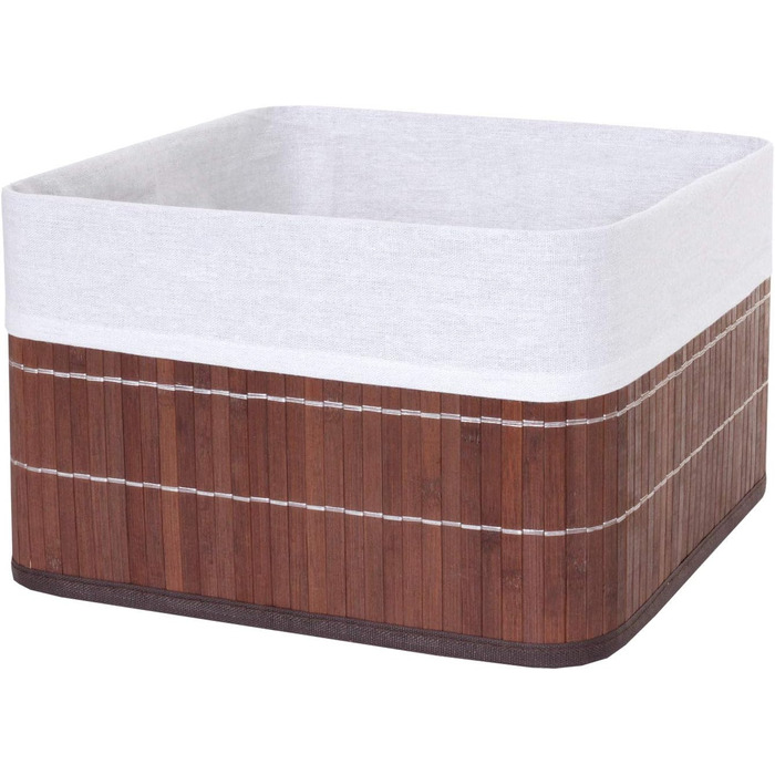 Набір кошиків для зберігання Mendler з 4 предметів HWC-C21, кошик, коробка для зберігання, органайзер, коробка для сортування, полиця, кошик, бамбуковий коричневий