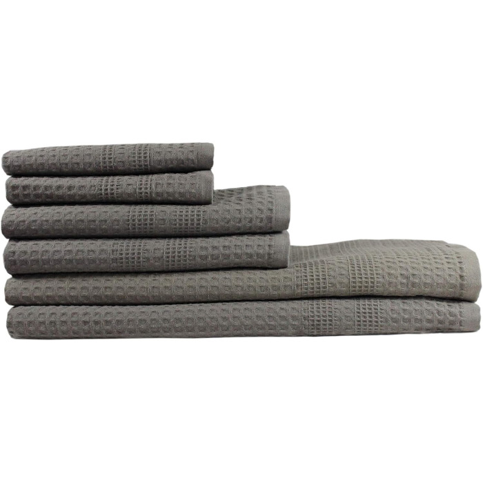 Набір вафельних рушників GILDEN TREE Quick Dry Thin 2 банних рушники 2 рушники для рук 2 мочалки Класичний стиль (камінь)