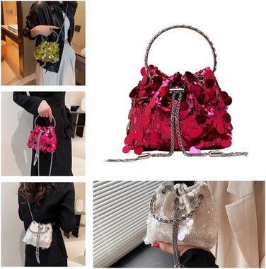 Жіноча сумочка-клатч з паєтками, елегантна вечірня сумочка на ланцюжку. Маленька крос-боді сумка для вечірки, весілля або повсякденного використання. Чорний колір.