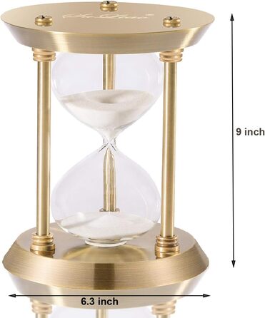 Пісочний годинник SuLiao для Uten, Поворотний на 720, Старовинний білий пісочний годинник, Вінтажний пісочний годинник 1 Hora Reloj de Arena, Великий метал, Пісочний годинник, Офіс, Письмовий стіл, Дім, Весільне оформлення (Білий, 60 хв)