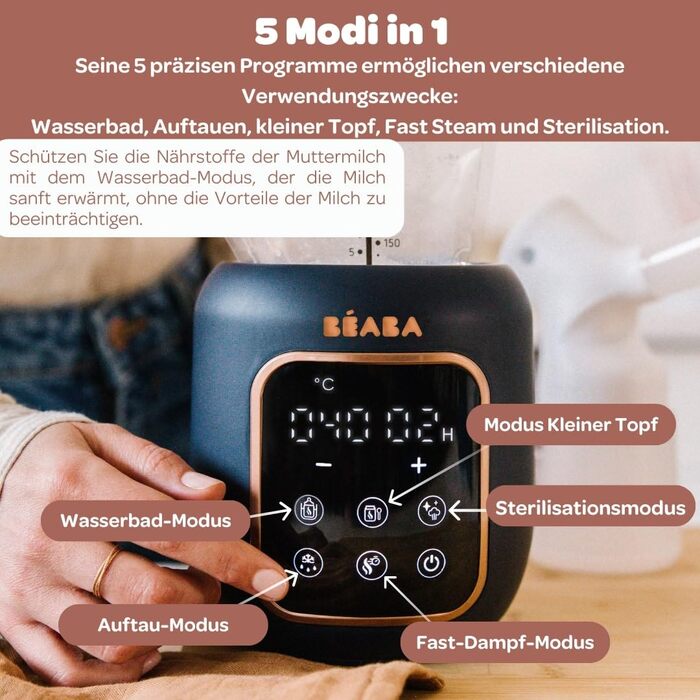 Підігрівач пляшечок/Стерилізатор, Підігрівач грудного молока/молочка для немовлят, Багатофункціональний 5 режимів, Функція водяної