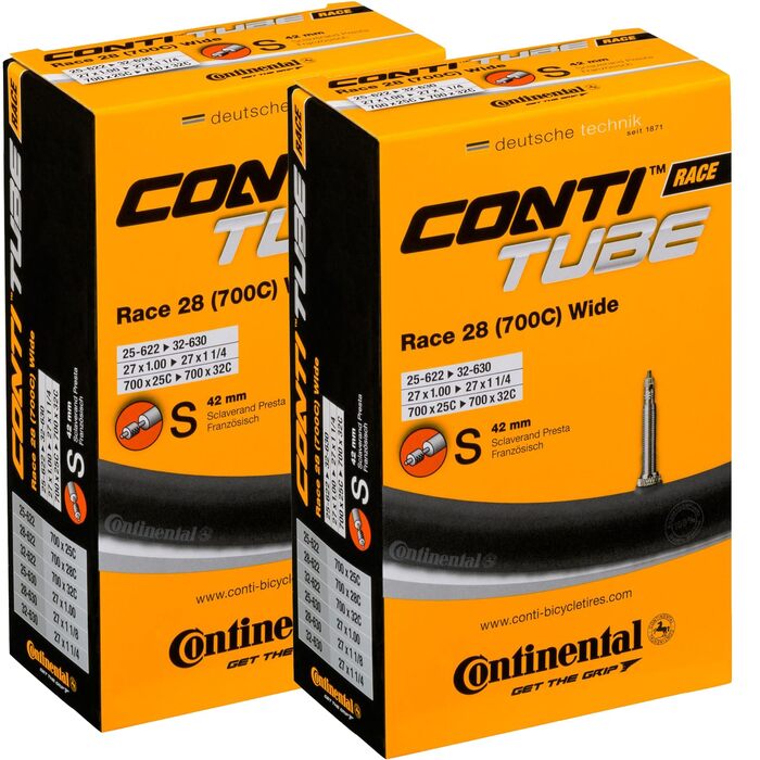 Камера велосипедна Continental Race Wide 28 унісекс, чорна, для шин 25-622 до 32-630